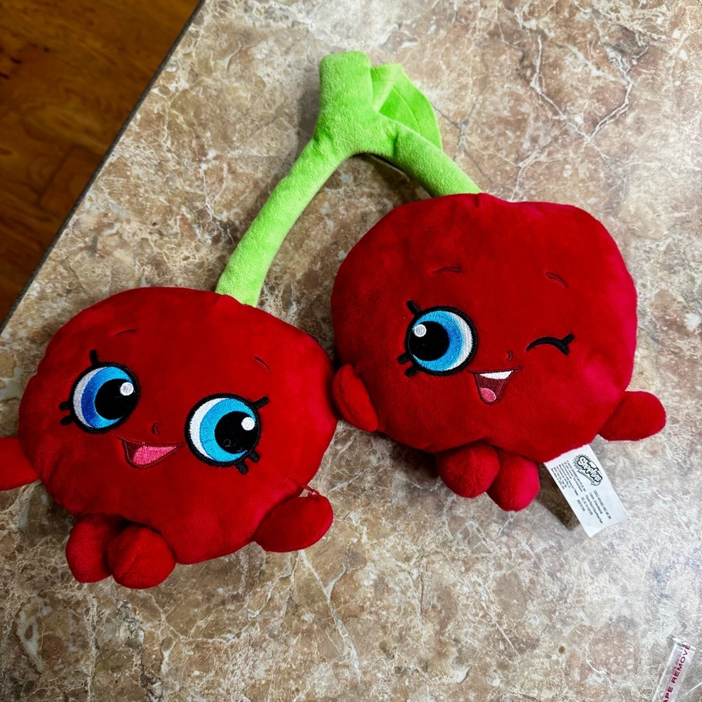 Shopkins Cheeky Cherries Plush Stuffed Toy 2013 Soft Winking Cherry Plushie Red